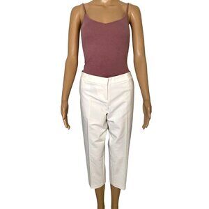Amanda & Chelsea Petite White Capri Pants Stretch Low Rise Size 10P NWT